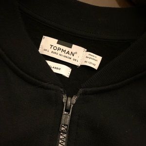 Topman, Full Zip Sweater, Black, Large